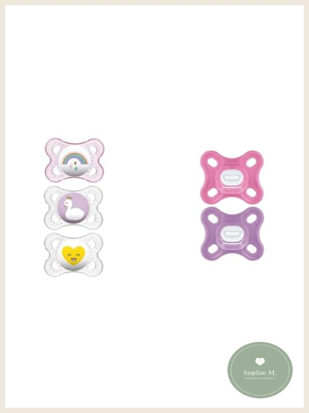 MAM Silicone Pacifiers 0-6 Months Symmetrical Nipple Self Sterilizing 3 Pack